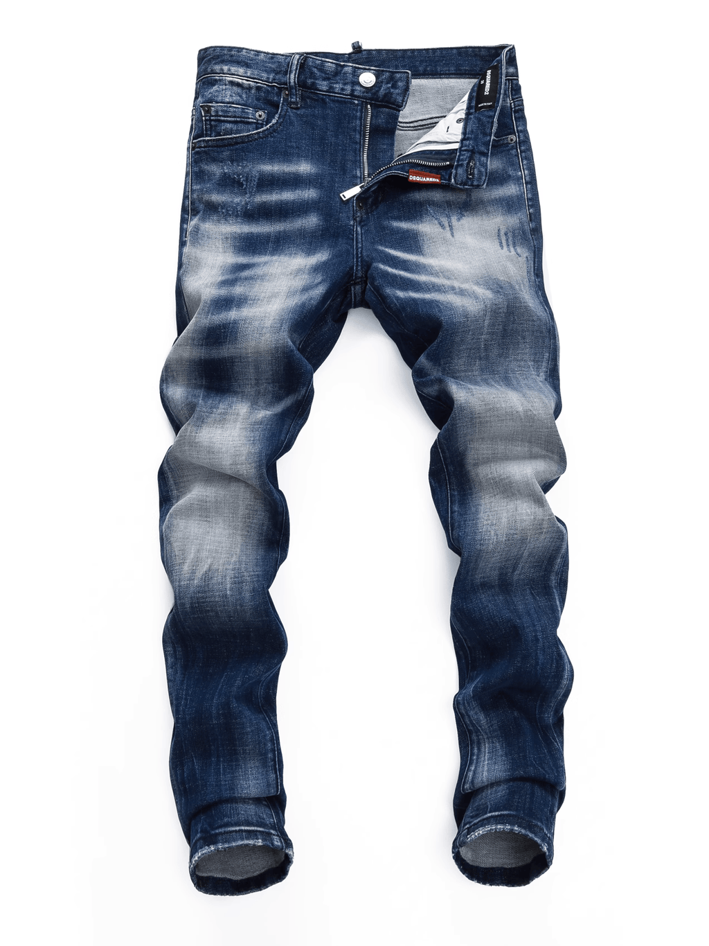 Washed Blue White Classic Jeans
