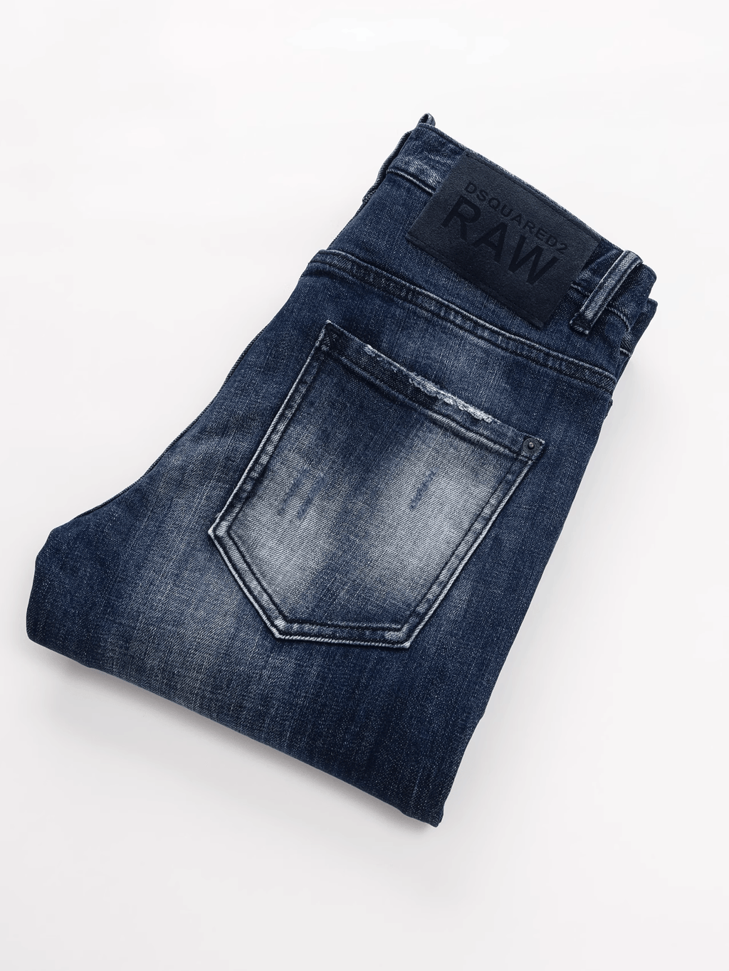 Washed Blue White Classic Jeans