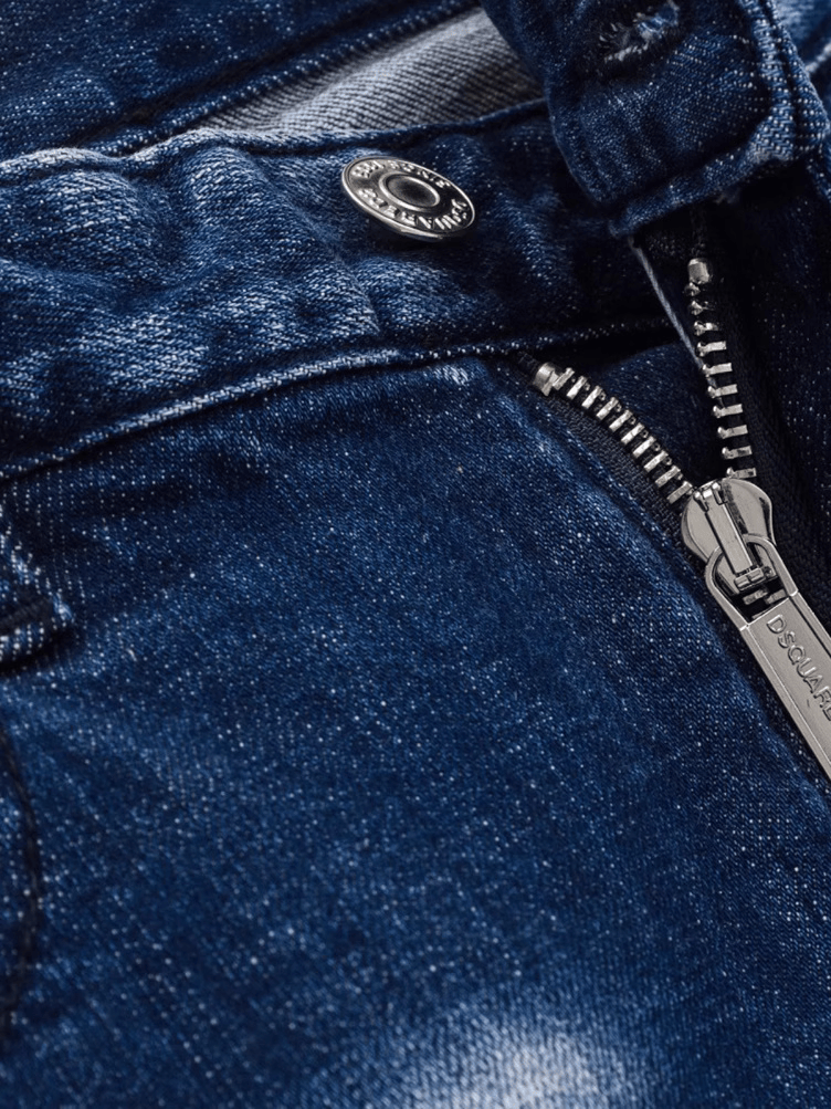 Washed Blue White Classic Jeans