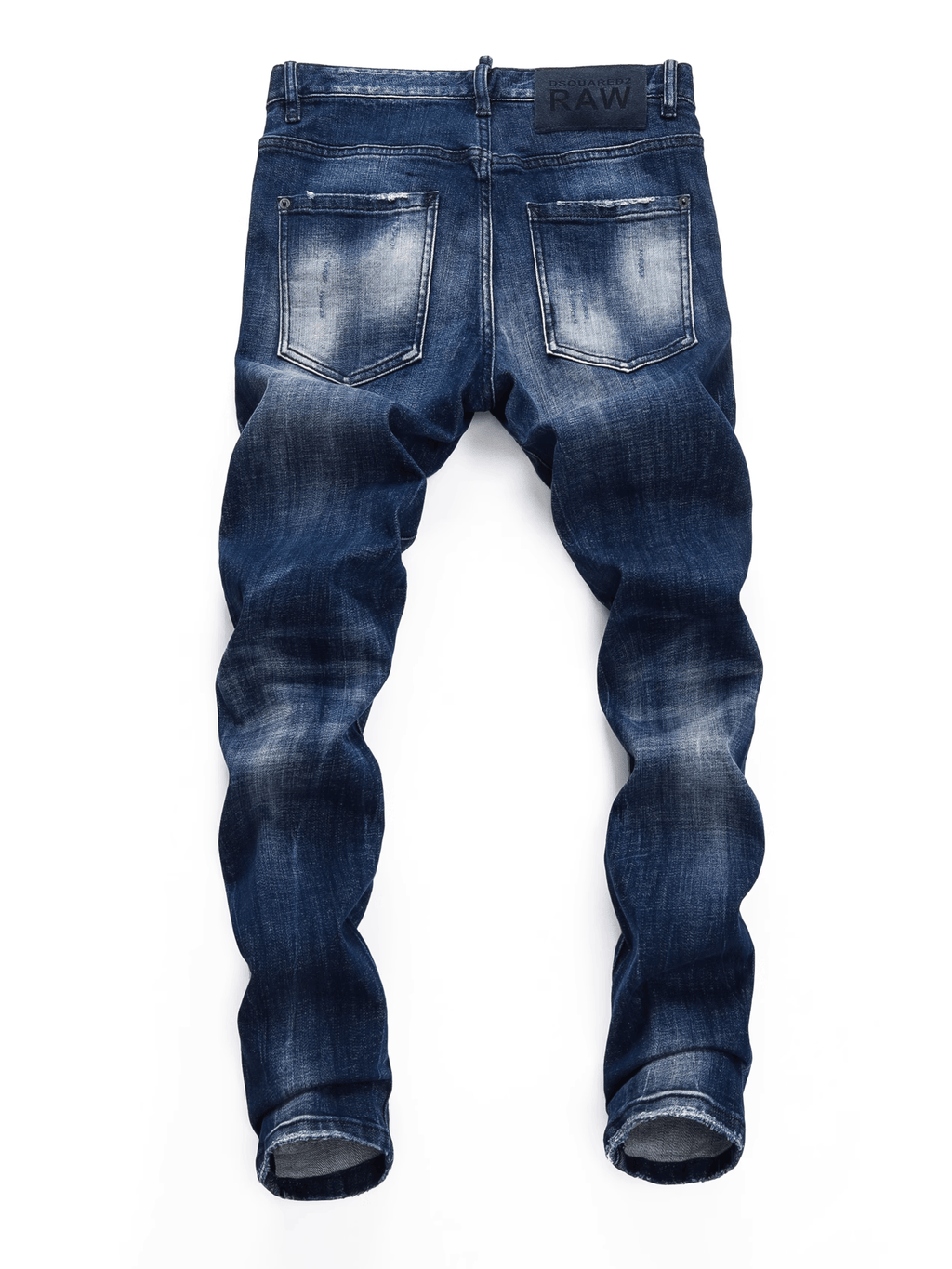 Washed Blue White Classic Jeans